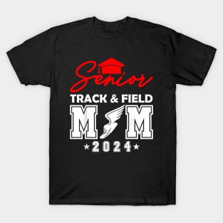 Senior 2024 Track and Field Mom Running Graduation T-Shirt